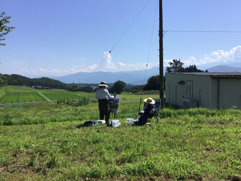 高1デザイン美術コース　油絵合宿2日目