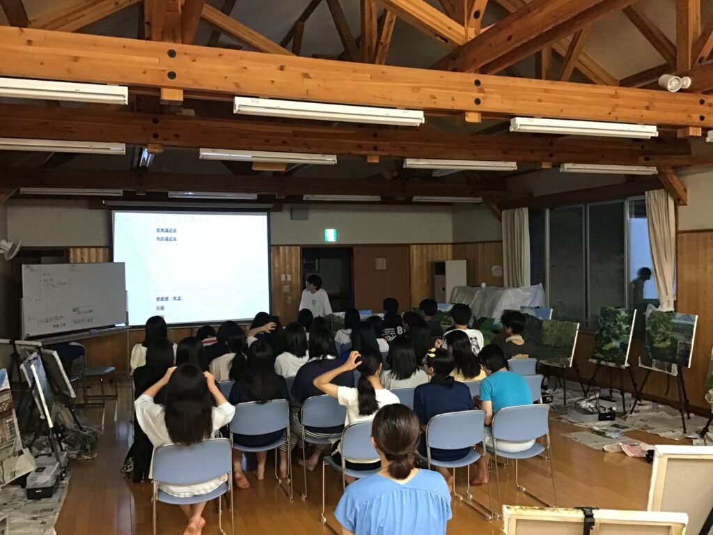 高1デザイン美術コース　油絵合宿2日目
