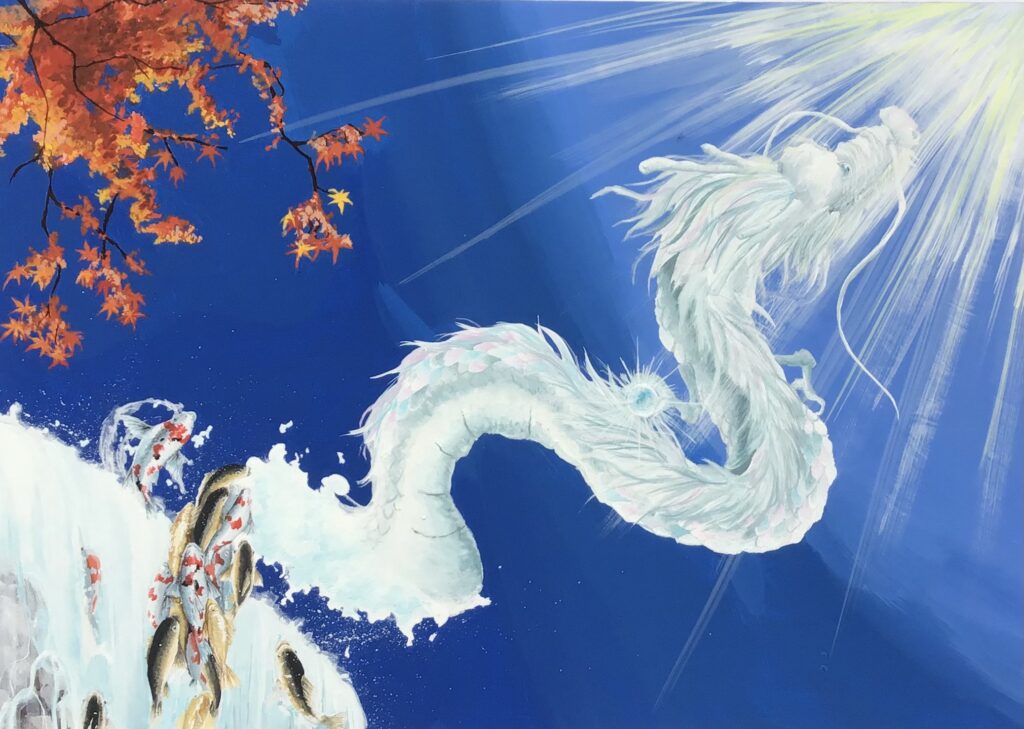 表紙原画部門　 ２年　宮田青空 B３ケント紙　アクリルガッシュ