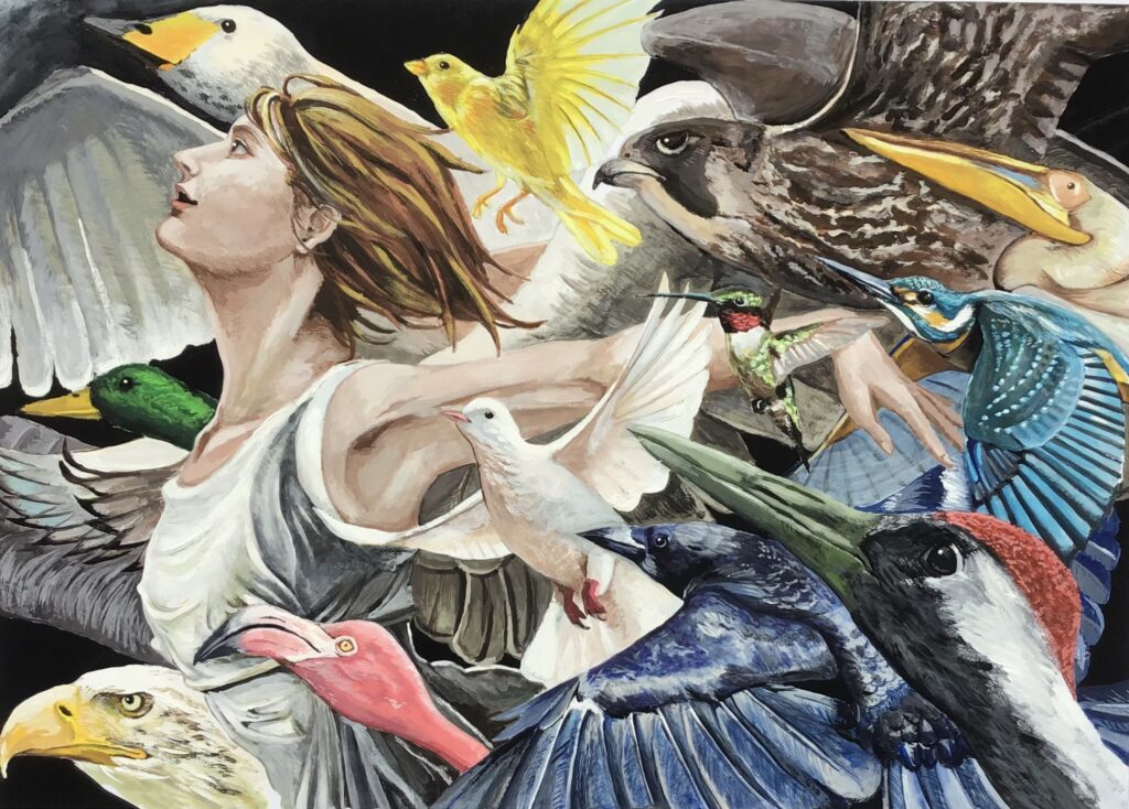 表紙原画部門　奨励賞　 ２年　酒井翠子 B３ケント紙　アクリルガッシュ