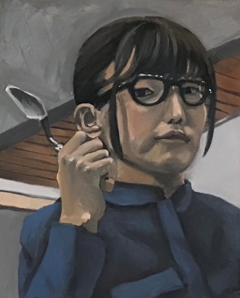 油彩 自画像Aさん